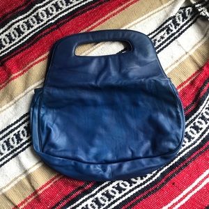 Bagheeri Dark Blue Italian Vintage Handbag Large